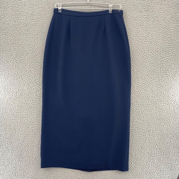 Karen Scott Suit Set Womens 8 Navy Jacket Midi Pencil Skirt Shell Top 3 Piece - Picture 2 of 16
